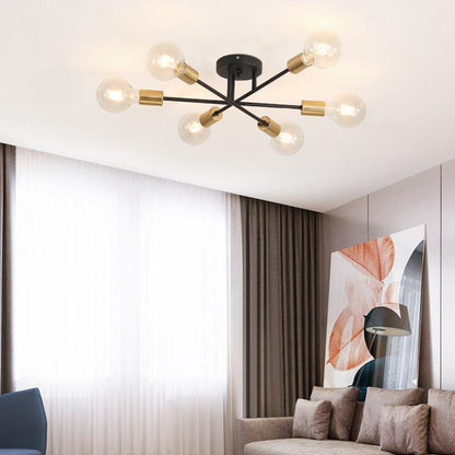 Modern Sputnik Ceiling Lights Fixture Nordic Semi Flush Lamps