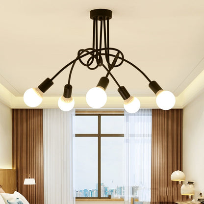 Retro Ceiling Light Wrought Iron LED Chandelier