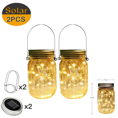 Outdoor Solar 10 Led Mason Jar Lights