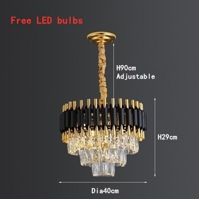 Crystal Chandeliers Black Metal Led