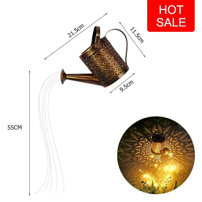 Solar LED Watering Can Lamp