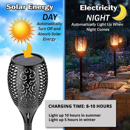 LED Solar Flame Light Flickering Torch