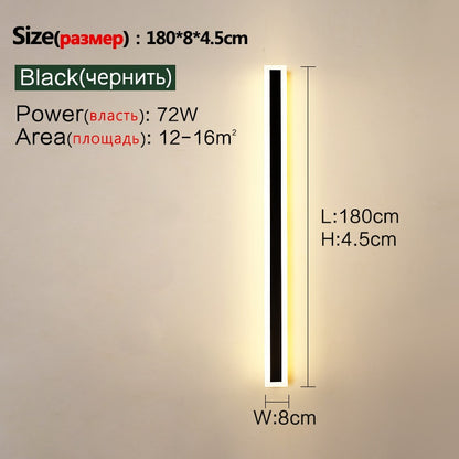 Outdoor waterproof garden decoration long strip outdoor wall lamp