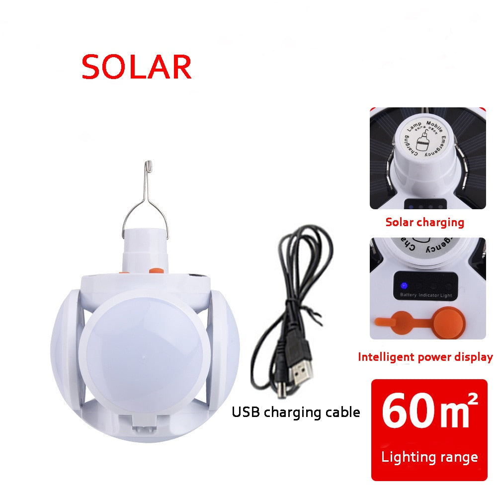 Portable LED Bulb Folding Solar Outdoor