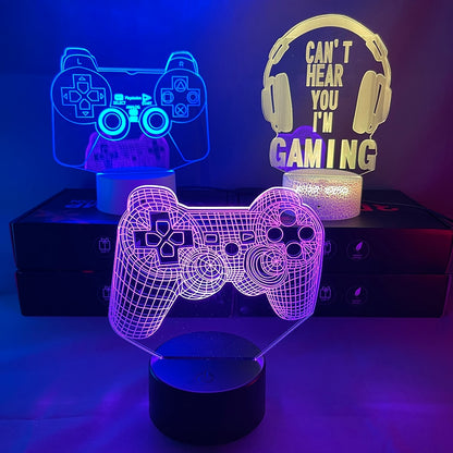 3D Night Light Lamp Gaming Room Desk Setup