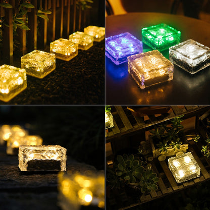 Solar Led Ice Cube Brick Lights Outdoor