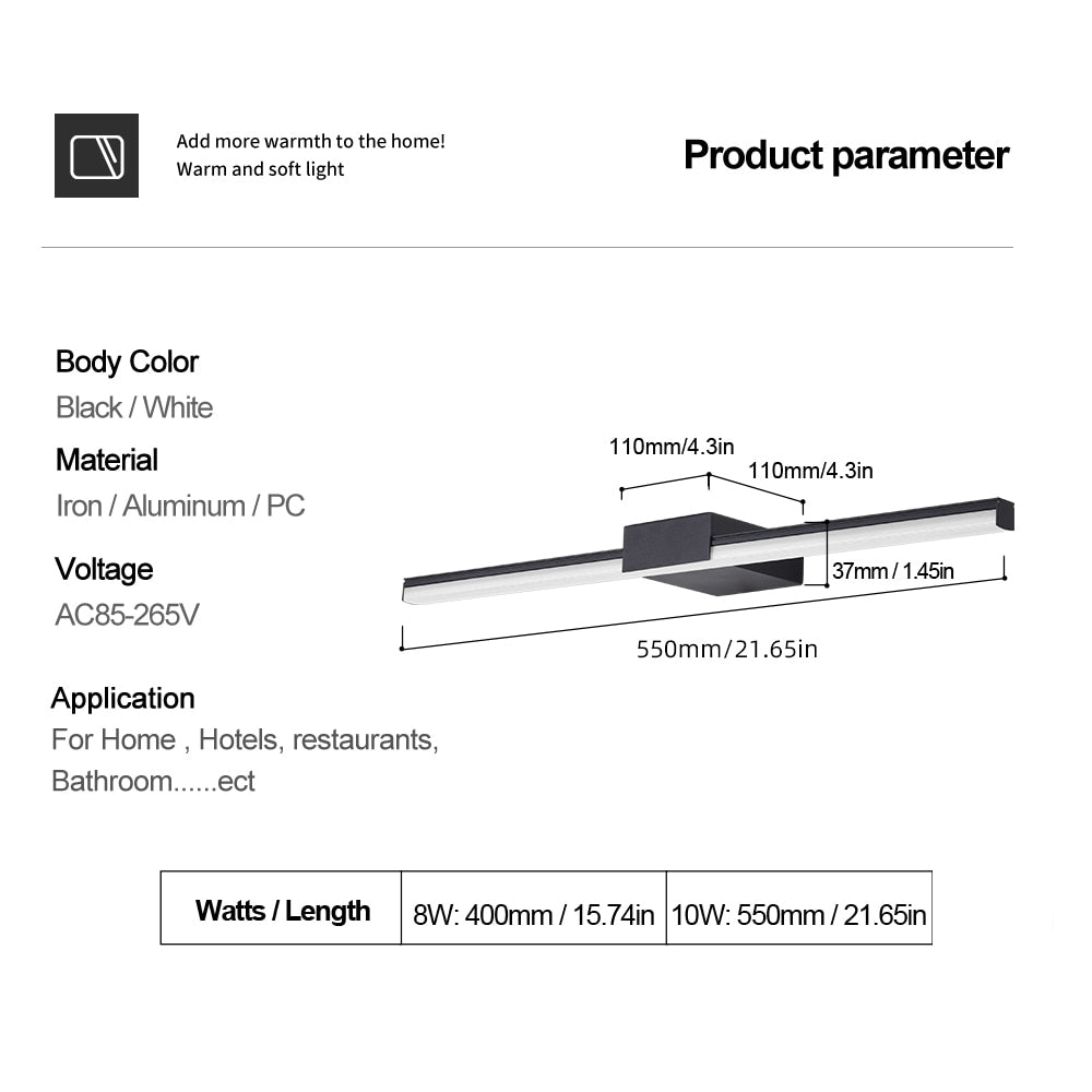 Led Wall Lamp Bathroom Vanity Light