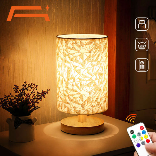 Table lamp for bedroom Wooden LED Bed Lamp Decoration