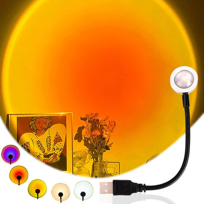 USB Sunset Rainbow Projection Lamp Atmosphere