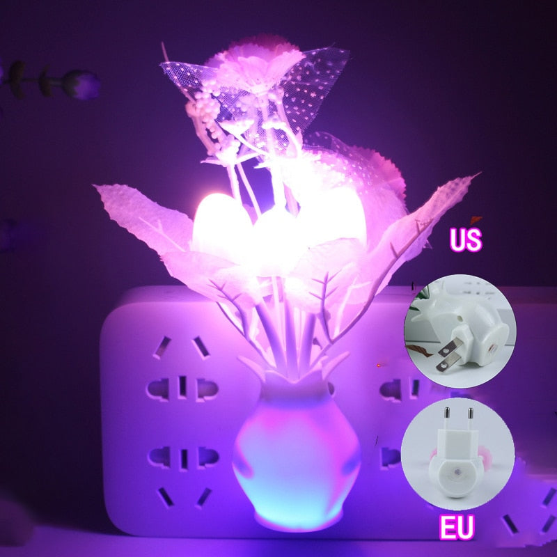 Rose Colorful LED Lilac Night Light Lamp