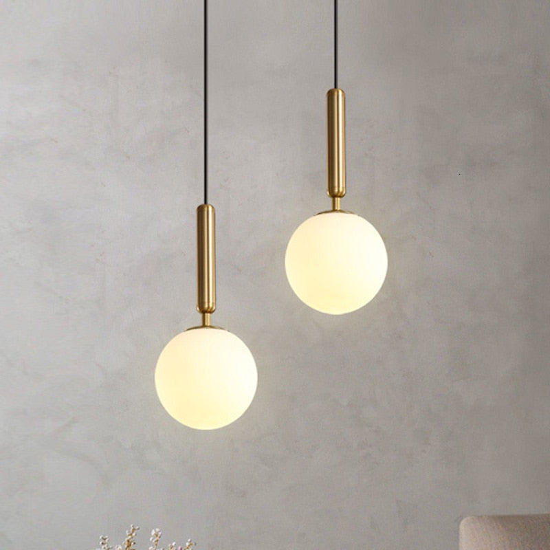 Modern Pendant Lamp Luxurious Gold Glass Ball