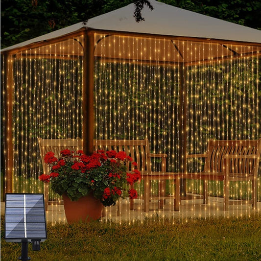 Solar Fairy Curtain Lights Decoration