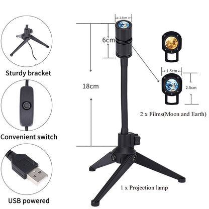 Night Light Planet Magic Moon Earth Projection LED Lamp