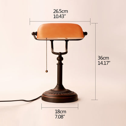 Classical vintage banker lamp table