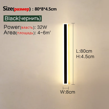 Outdoor waterproof garden decoration long strip outdoor wall lamp