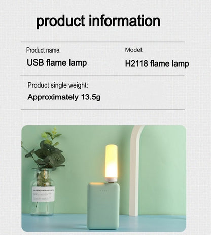 Night Light USB Plug Flame Lamp