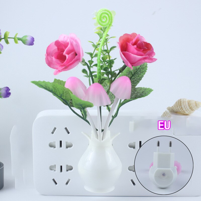 Rose Colorful LED Lilac Night Light Lamp