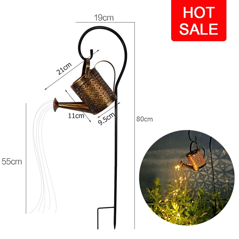 Solar LED Watering Can Lamp