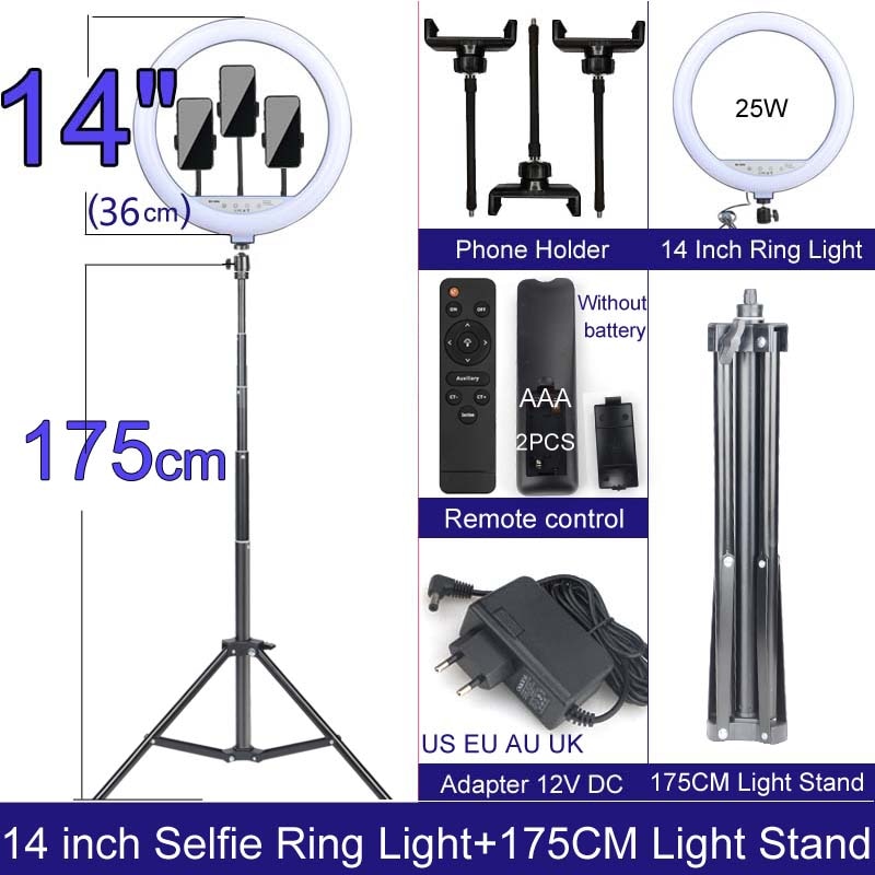 Dimmable LED Selfie Ring Light with Stand