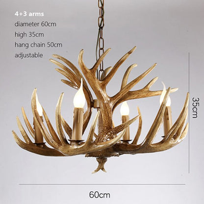 Retro Resin Antler Pendant chandelier