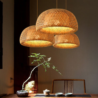 Hand Knitted Bamboo Pendant Lights