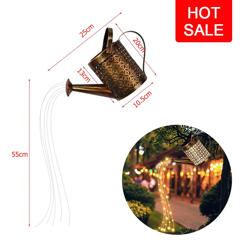 Solar LED Watering Can Lamp