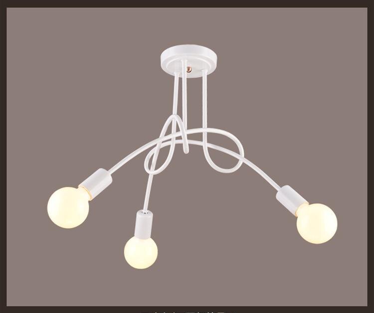 Rod Hanging Wrought Iron Ceiling Lamp