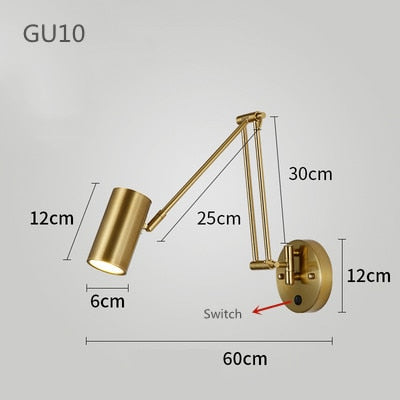 Adjustable Swing Long Arm LED Wall Lamps