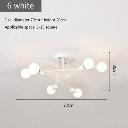 Modern Sputnik Ceiling Lights Fixture Nordic Semi Flush Lamps