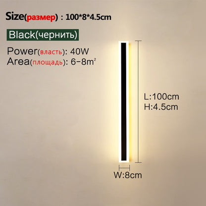 Outdoor waterproof garden decoration long strip outdoor wall lamp