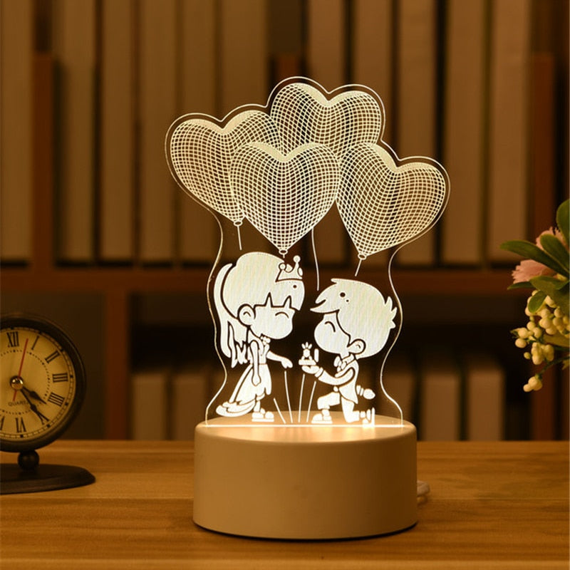 3D Lamp Acrylic USB LED Night Lights Neon