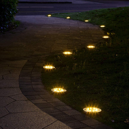 LED Solar Powered Disk Lights Outdoor