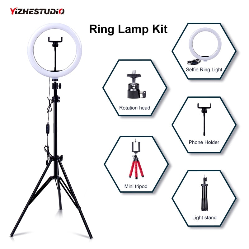 Ring Lamp with tripod Dimmable Selfie