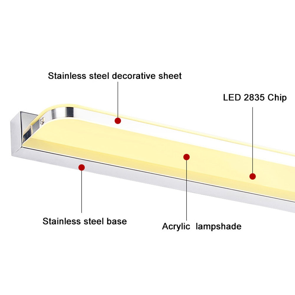 Light Stainless Steel LED Front Mirror