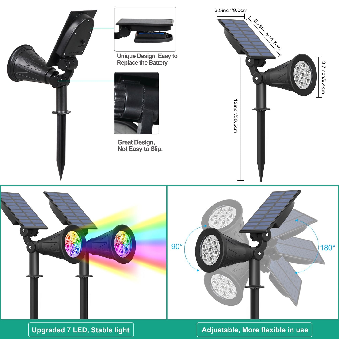 LED Solar Spotlight Auto Outdoor