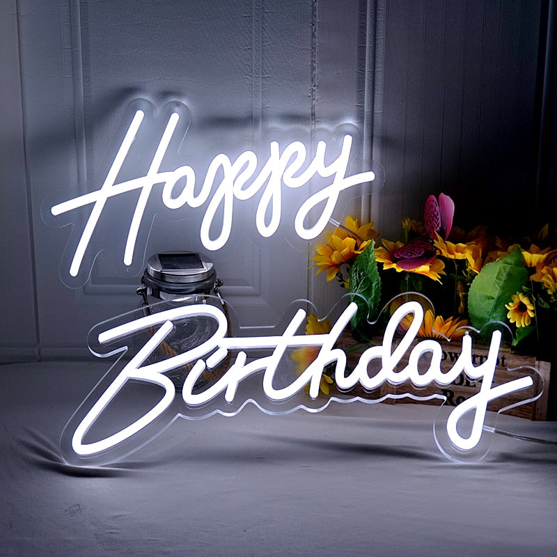 Led Neon Lights Happy Birthday Sign