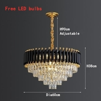 Crystal Chandeliers Black Metal Led