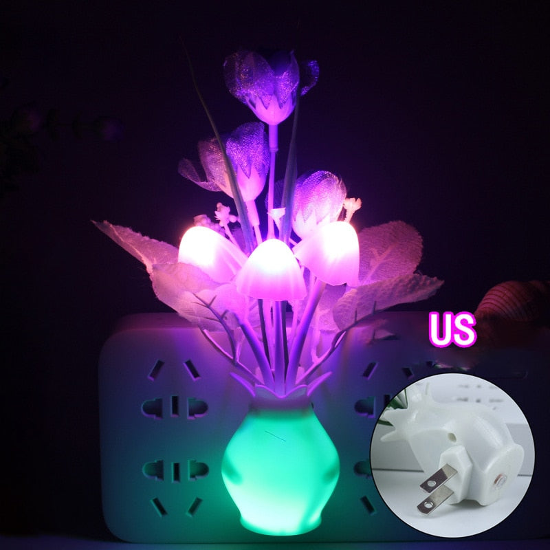 Rose Colorful LED Lilac Night Light Lamp