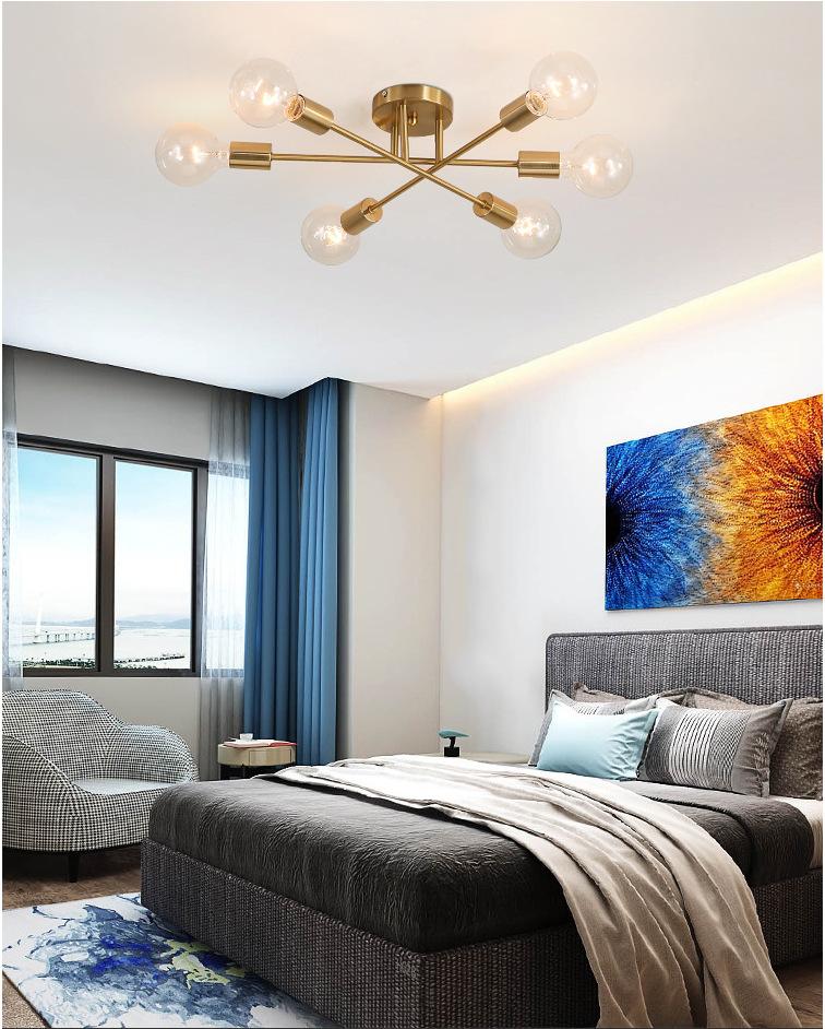 Modern Sputnik Ceiling Lights Fixture Nordic Semi Flush Lamps