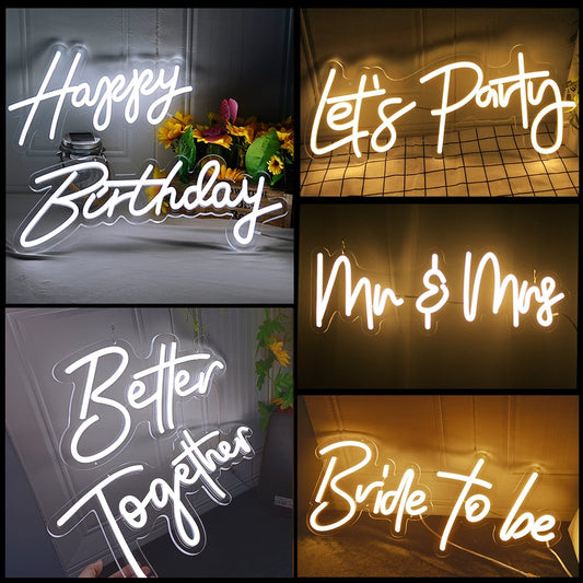 Led Neon Lights Happy Birthday Sign