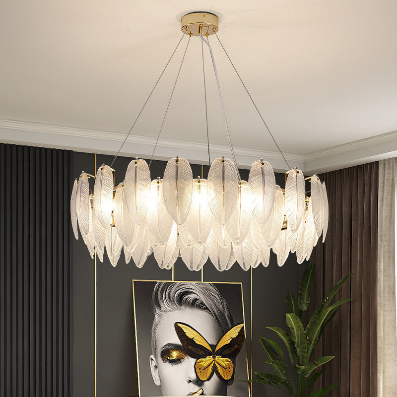 Glasses Feather Chandeliers Luxury