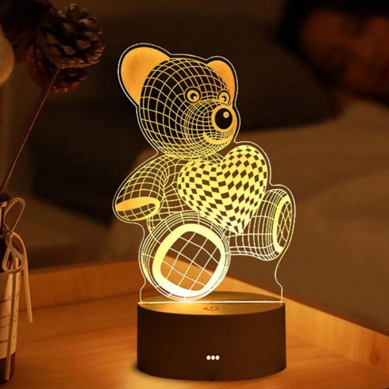 3D Lamp Acrylic USB LED Night Lights Neon