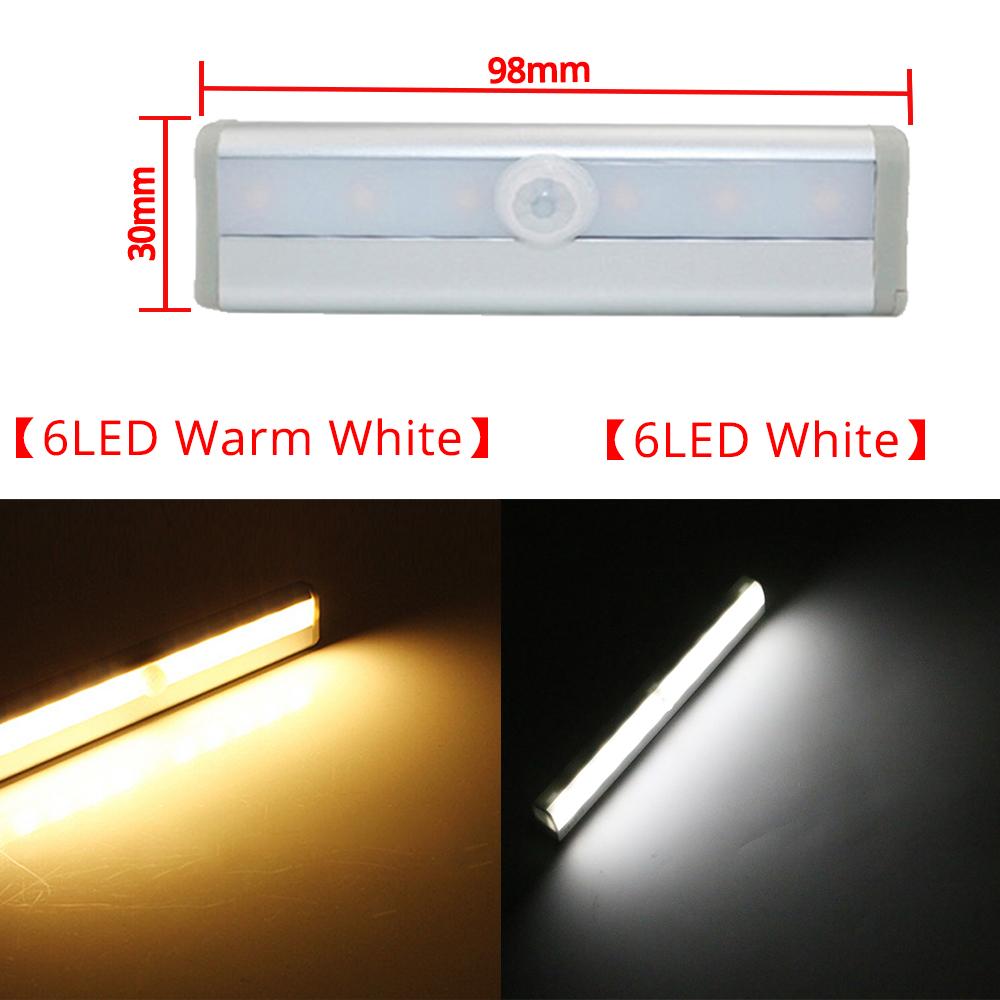 6 to 10 LED PIR Motion Sensor Lamp Cupboard Wardrobe