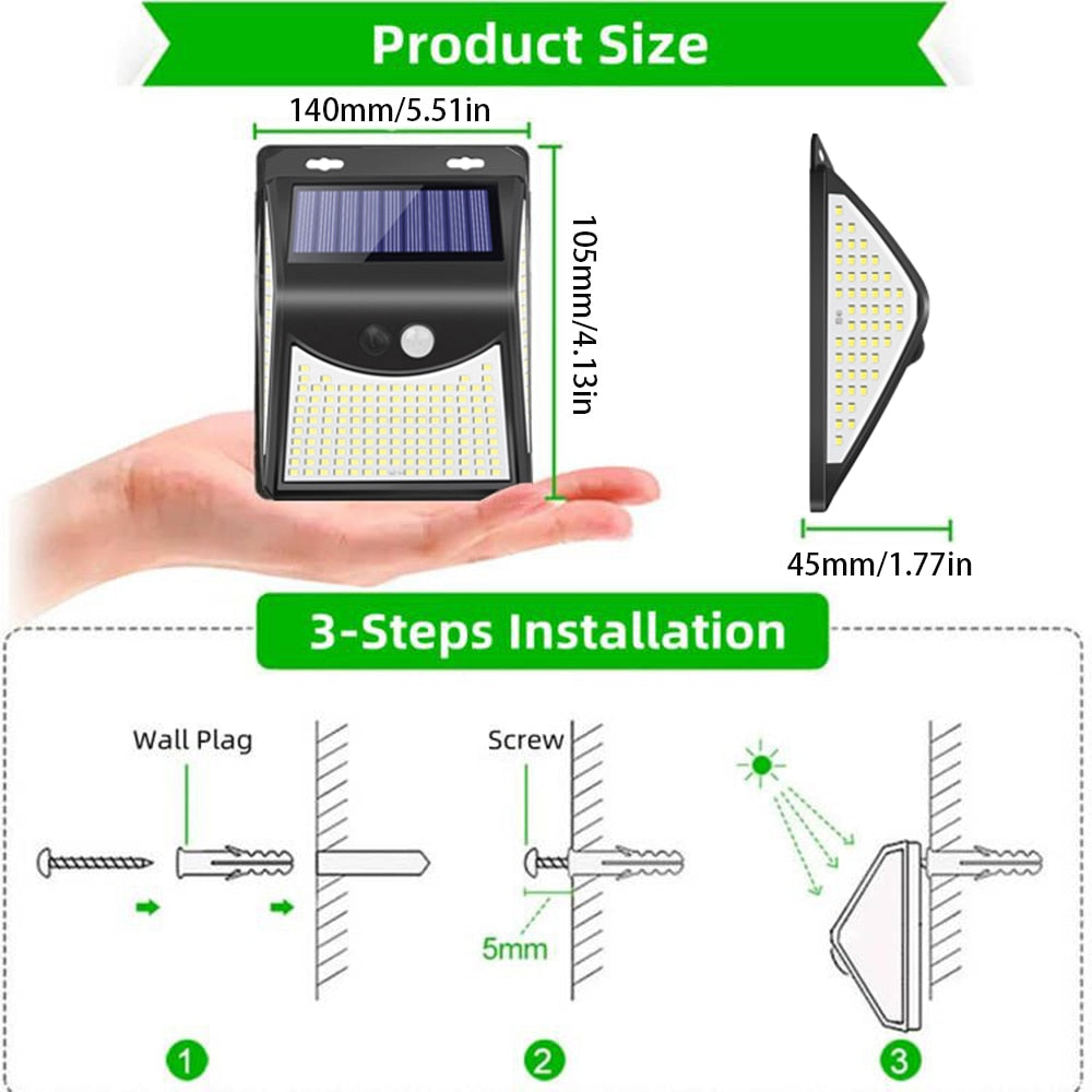 Solar LED Light Outdoor Lamp Waterproof