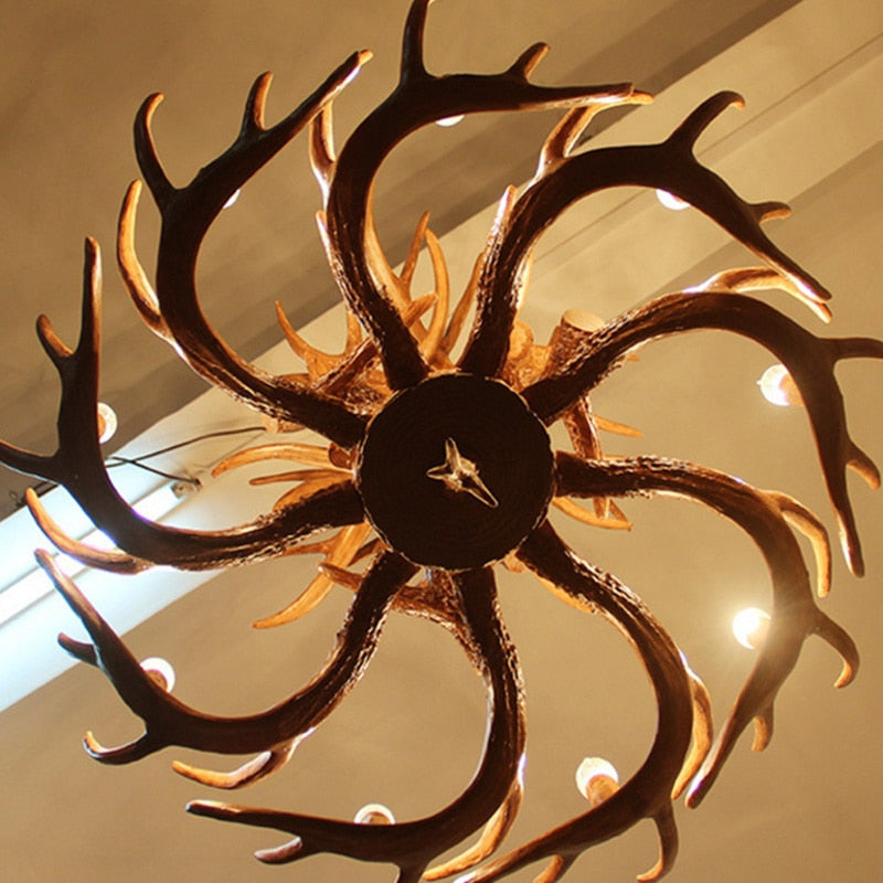 Retro Resin Antler Pendant chandelier