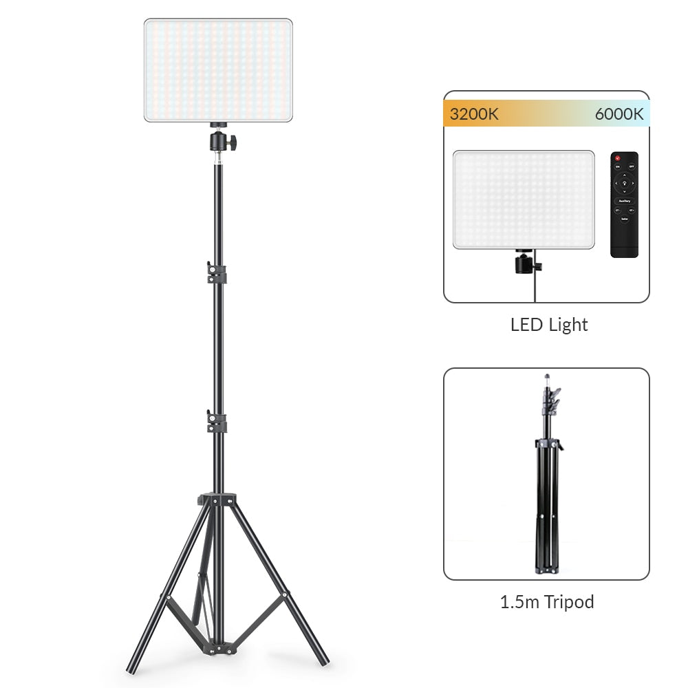 LED Video Light With Professional Tripod Stand Remote