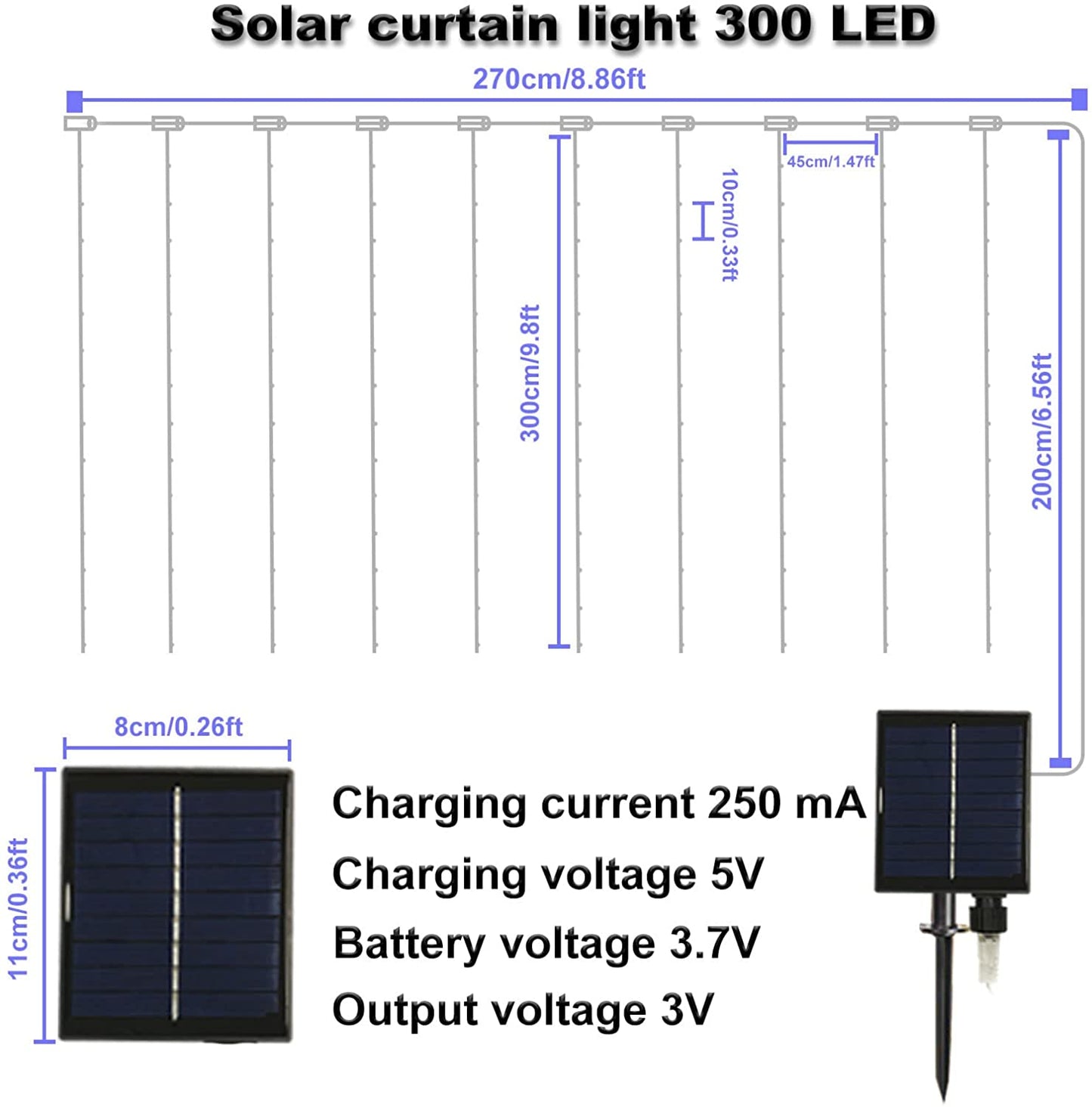 Solar Fairy Curtain Lights Decoration