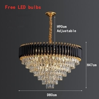 Crystal Chandeliers Black Metal Led