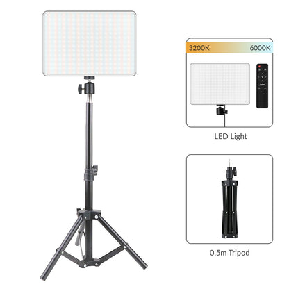 LED Video Light With Professional Tripod Stand Remote