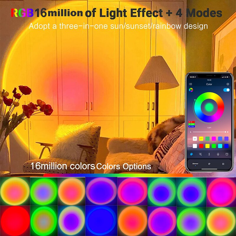 RGB Sunset Lamp Sunset Projection Lamp